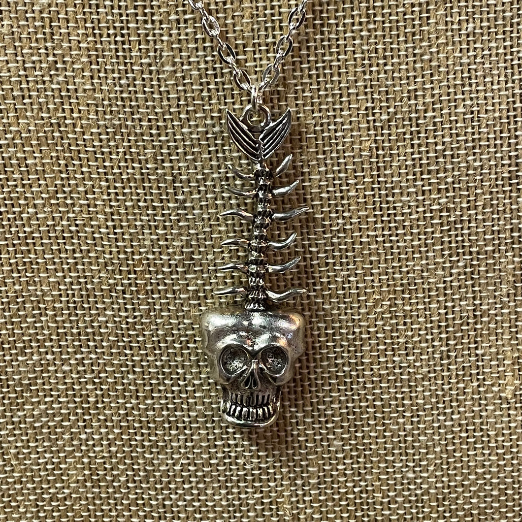 Fish Boned Skull Necklace