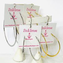 Load image into Gallery viewer, Flat Hoop Earrings- More Finishes and Sizes Available!
