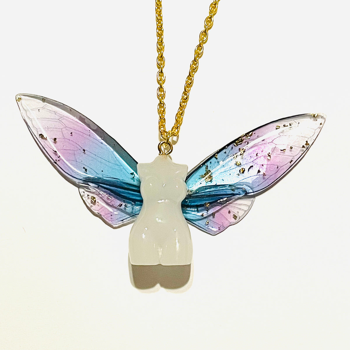 Fairy Bust with Translucent Wings Necklace- More Styles Available ...
