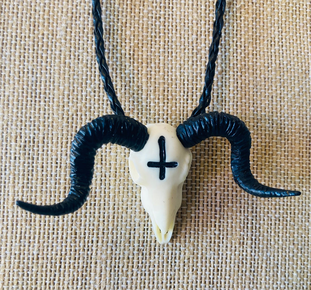 Black horns Antler Skull Necklace