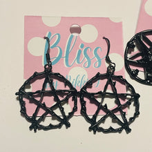 Load image into Gallery viewer, Black Pentagram Charm Earrings- More Styles Available!
