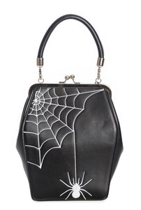 Spider Kellie Black Kisslock Handbag