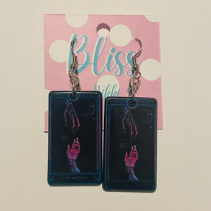 Neon Black Tarot Card Statement Earrings- More Styles Available!