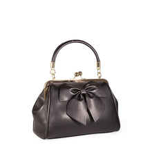 Load image into Gallery viewer, Black Lockwood Bow Kisslock Purse
