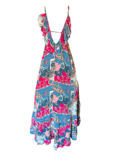 Boho OOAK Printed Ruffle Back Maxi Dress- More Patterns Available!