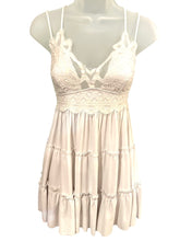 Load image into Gallery viewer, Bone White Lace and Tiered Ruffle Dress

