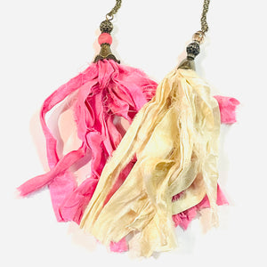 Long Tassel and Bead Statement Necklace- More Colors Available!