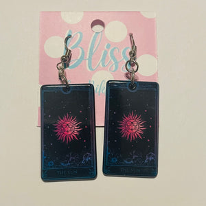 Neon Black Tarot Card Statement Earrings- More Styles Available!