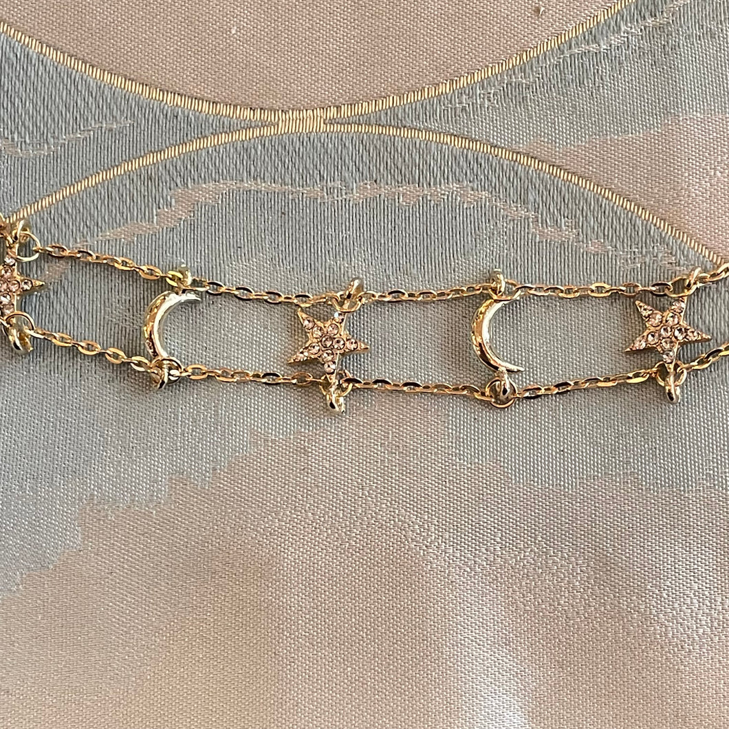 Delicate Celestial Double Strand Choker Necklace