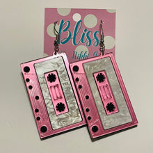 Load image into Gallery viewer, Cassette Tape Acrylic Statement Earrings- More Colors Available!
