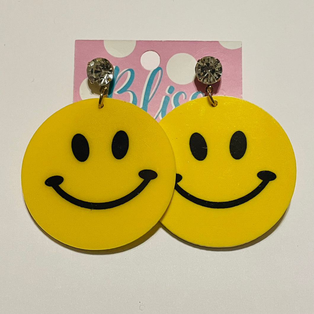 Big Yellow Smile Acrylic Statement Earrings