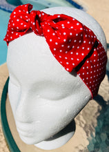 Load image into Gallery viewer, Headband Red white polka Dots
