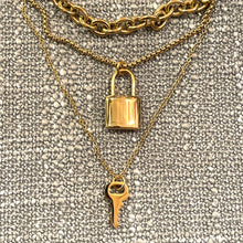 Load image into Gallery viewer, Lock and Key 3 Layer Chain Necklace- More Styles Available!
