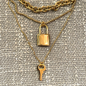 Lock and Key 3 Layer Chain Necklace- More Styles Available!