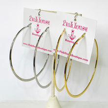 Load image into Gallery viewer, Flat Hoop Earrings- More Finishes and Sizes Available!
