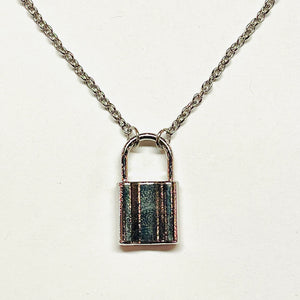 Silver Padlock and Delicate Chain Necklace