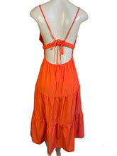 Load image into Gallery viewer, Tangerine Open Back Strappy Tiered Dress
