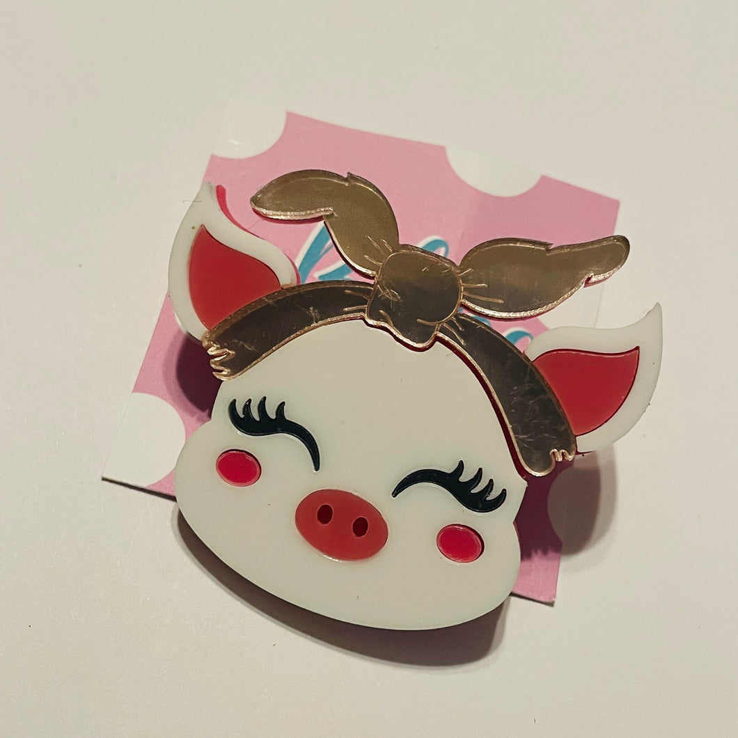 Pretty Piggy Acrylic Pin