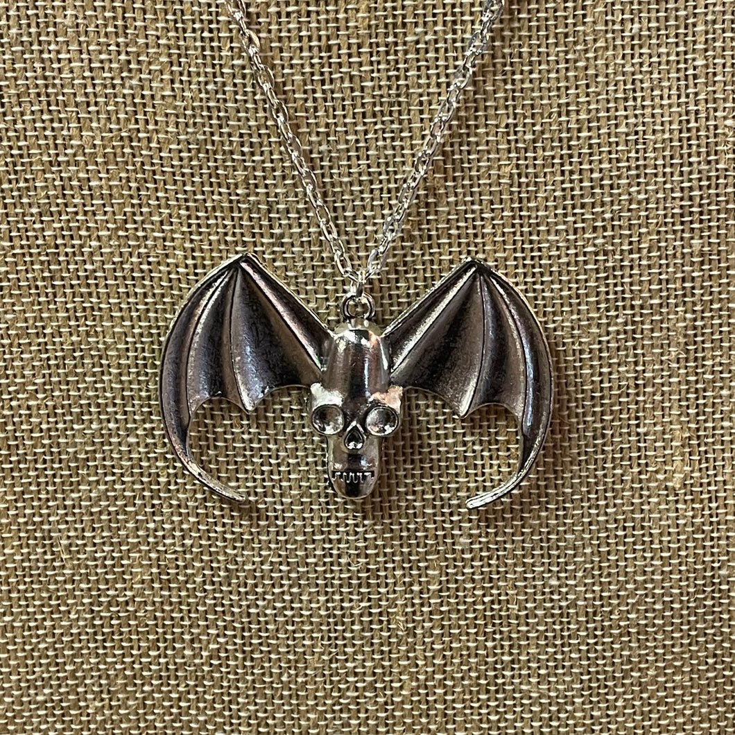 Bat Winged Skull Necklace