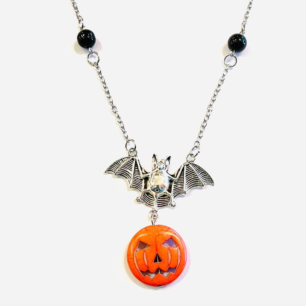 Bat and Pumpkin Necklace