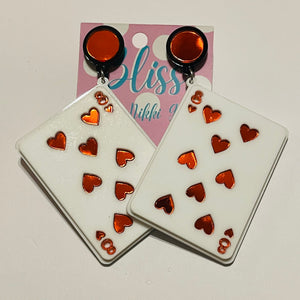 Playing Card Acrylic Statement Earrings