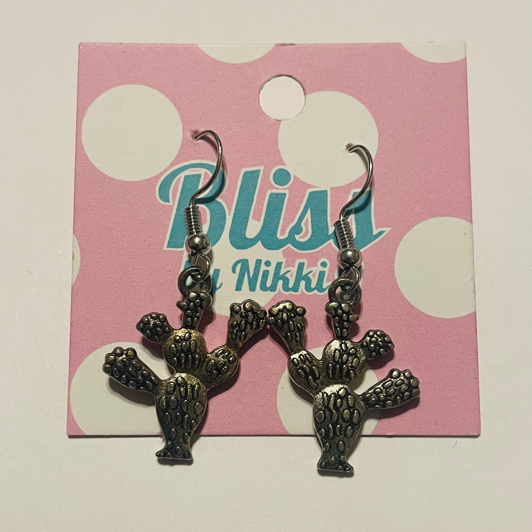 Prickly Pear Cactus Charm Earrings