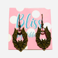 Flying Bat Charm Earrings
