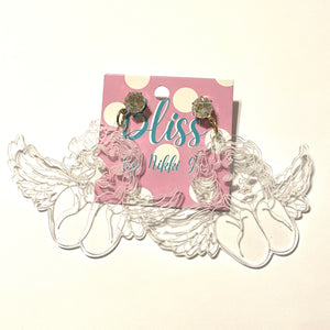 Translucent Renaissance Angel Acrylic Statement Earrings