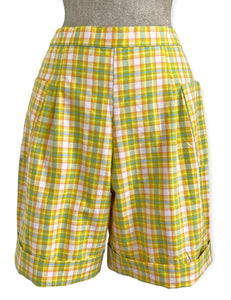 plaid dress shorts women Women's Thoughtfully Yours Blue Multi Cotton Shorts | Size: S