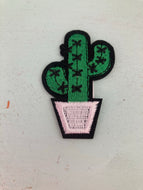 Saguaro Cactus in White Pot Mini Patch