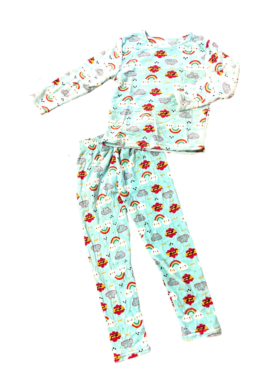 Rainbow and Cloud Mint Pajama Set