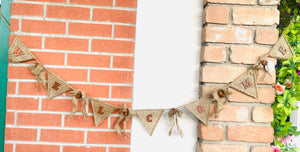 "Welcome" Burlap and Bells Banner