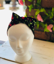 Load image into Gallery viewer, Headband- Black Cherry with White Polka Dots
