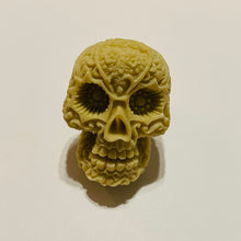 Load image into Gallery viewer, Carved Beige Sugar Skull Statement Ring

