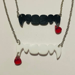 Vampire Bite Acrylic Necklace