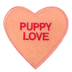 "Puppy Love" Pink Candy Heart Patch