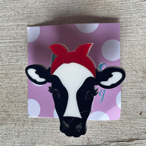 Bessie Cow Acrylic Pin
