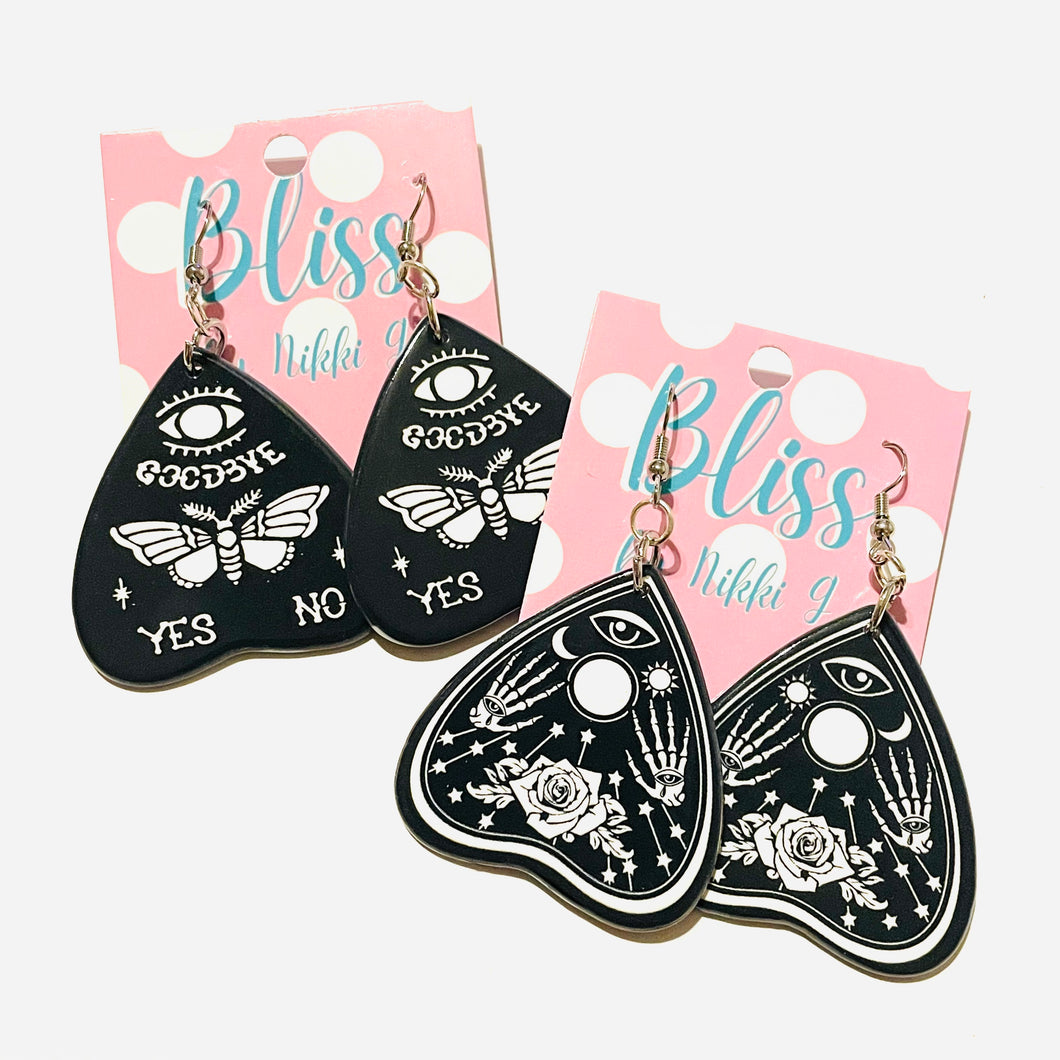 Black and White Ouija Planchette Statement Earrings- More Styles Available!