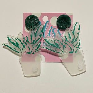 Potted Plants Acrylic Statement Earrings