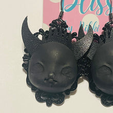 Load image into Gallery viewer, Black Demon Prince Statement Earrings
