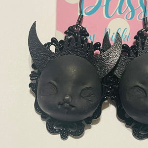 Black Demon Prince Statement Earrings