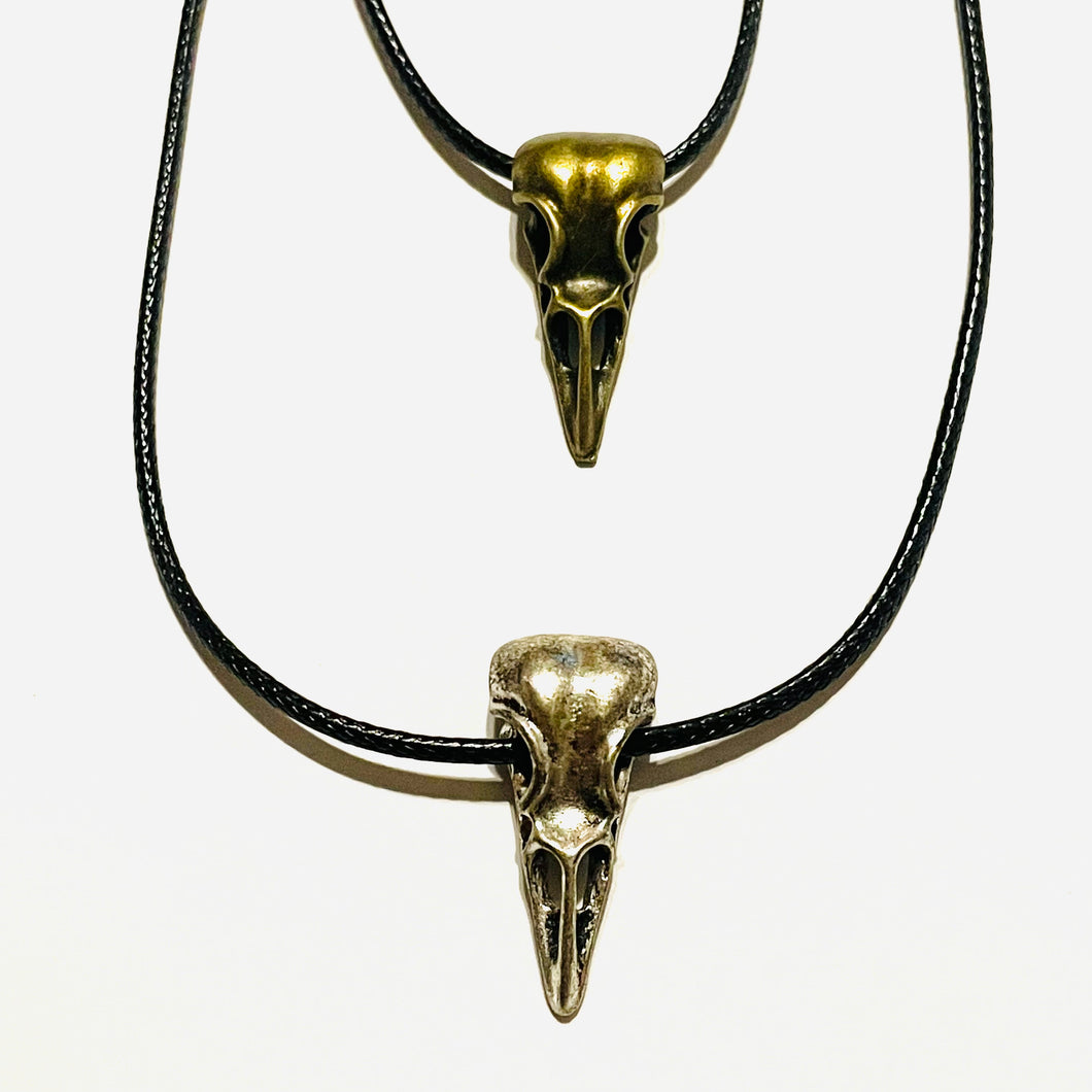 Corvid Skull Black Cord Necklace - More Styles Available!