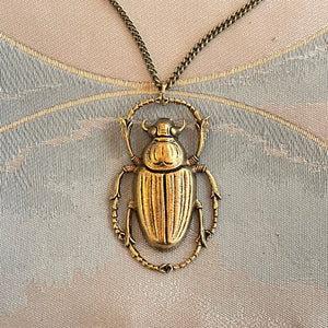 Scarab Beetle Charm Necklace