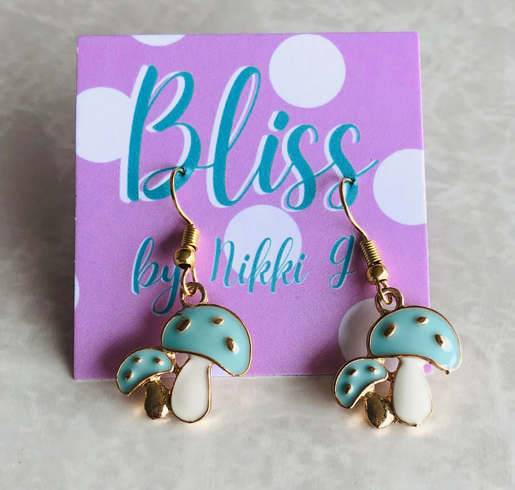 Blue Mushroom Earring