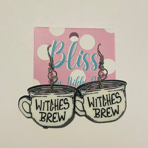 Pastel Pink and White Coven Vibes Statement Earrings- More Styles Available!