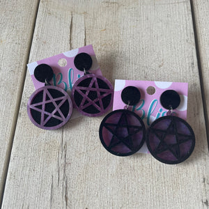 Swirly Pentagram Acrylic Statement Earrings- More Styles Available!