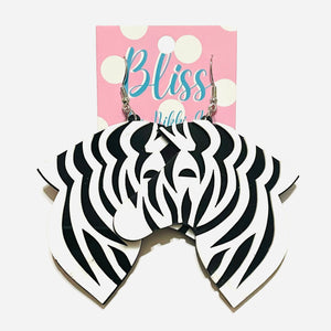 Zebra Face Acrylic Statement Earrings