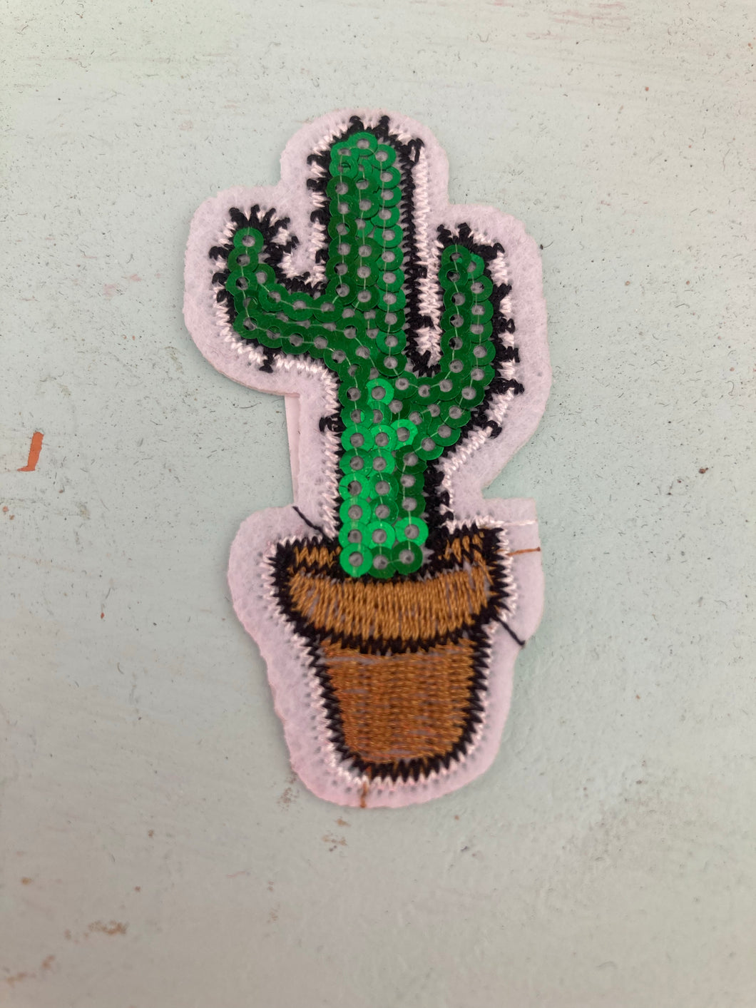 Sequin Saguaro Cactus Mini Patch