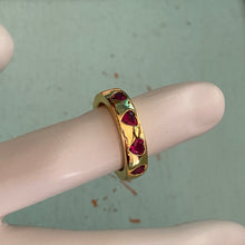 Load image into Gallery viewer, Heart Gem Inlaid Band Adjustable Gold Ring- More Styles Available!

