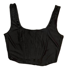 Load image into Gallery viewer, Black Corset Style Crop Top
